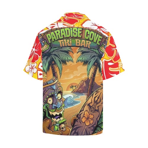 Hibiscus Flowers Hawaiian Shirt with Merged Design (Model T58)