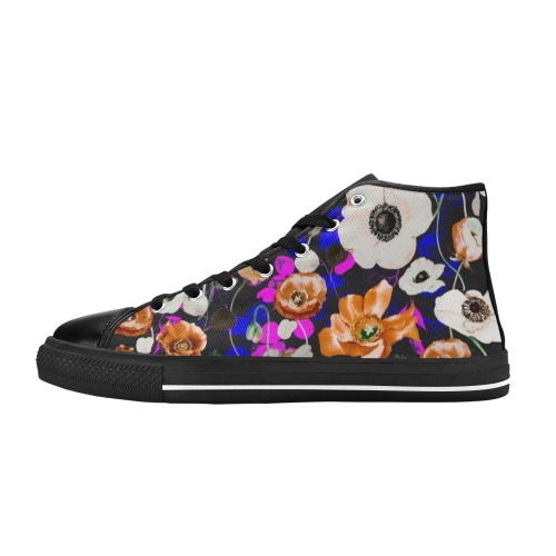 Modern abstract wild meadow Women's Classic High Top Canvas Shoes (Model 017)