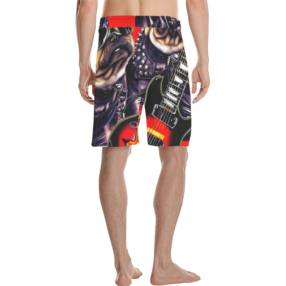 HEAVY ROCK PUG 3 Men's All Over Print Casual Shorts (Model L23)