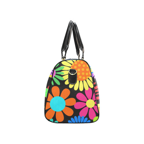 Retro Daisy Flower Power Sixties Hippy Pattern New Waterproof Travel Bag/Small (Model 1639)