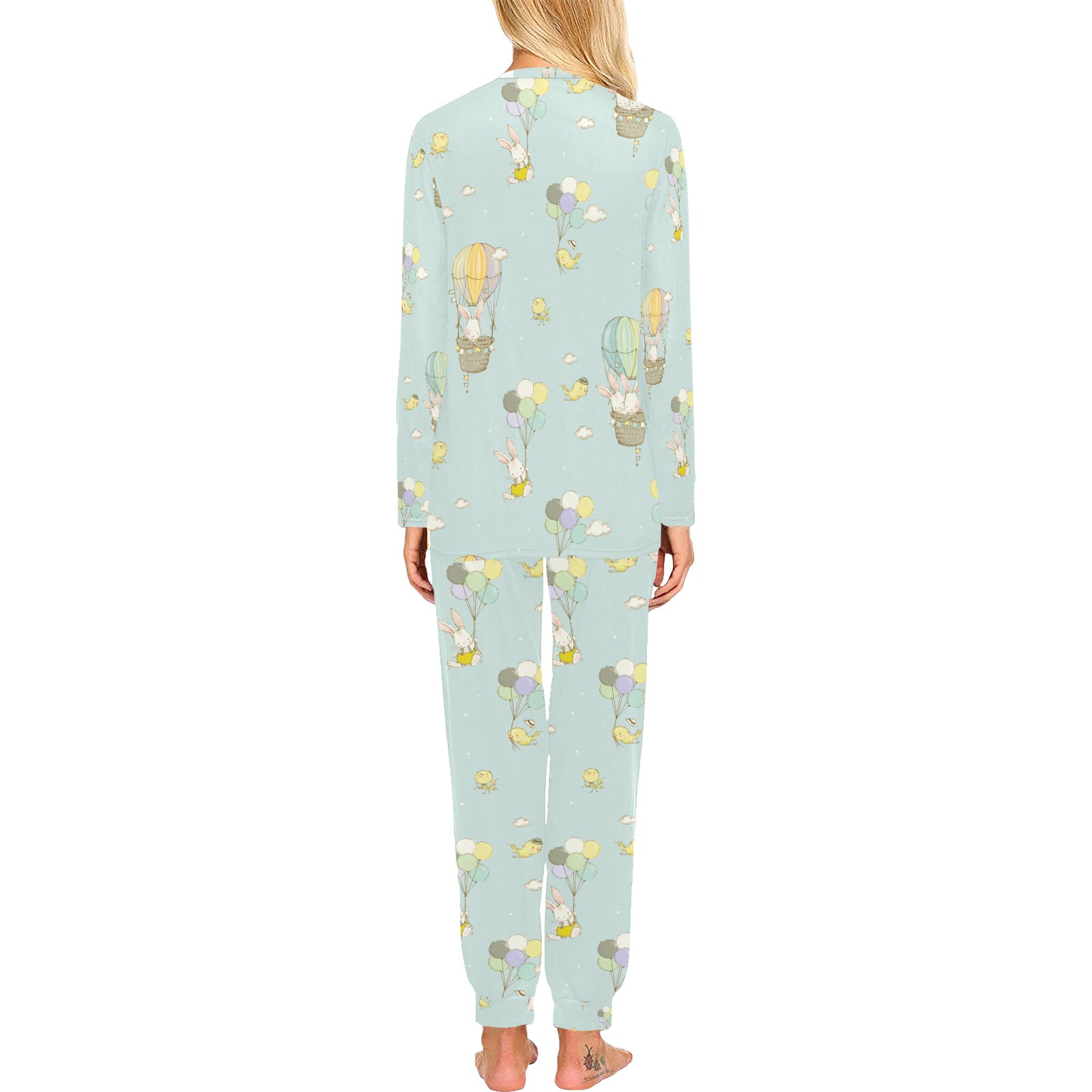 Flying Bunnies Women's All Over Print Pajama Set