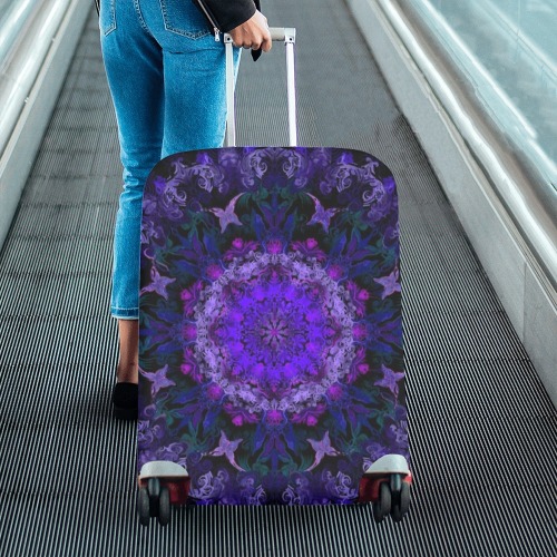 mandala light blue Luggage Cover/Large 26"-28"