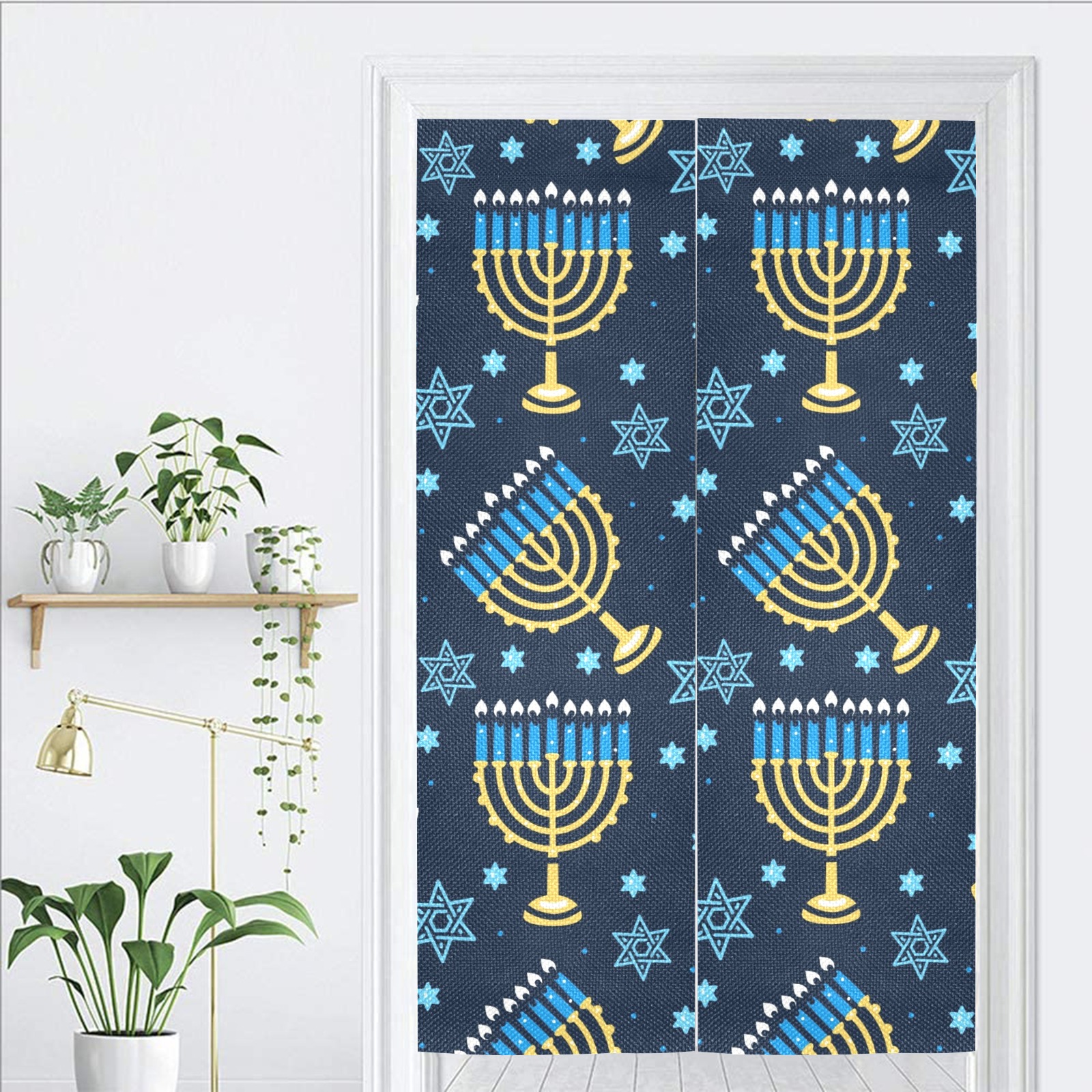 Hanukkah Door Curtain Door Curtain Tapestry