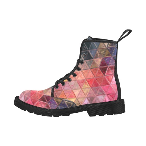 mosaic triangle 3 Martin Boots for Women (Black) (Model 1203H)