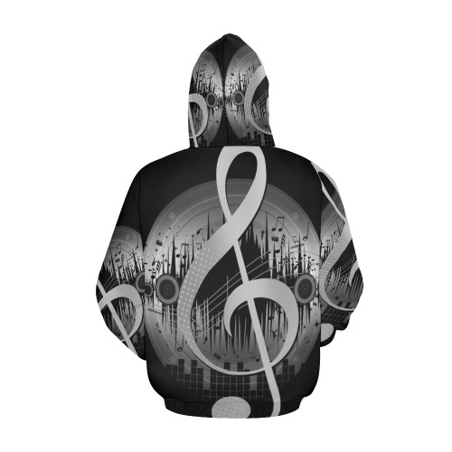 Delightful Tune - Silver All Over Print Hoodie for Men (USA Size) (Model H13)