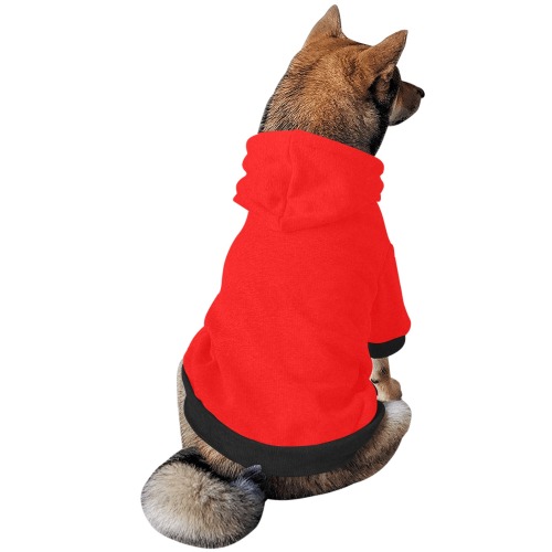 Merry Christmas Red Solid Color Pet Dog Hoodie