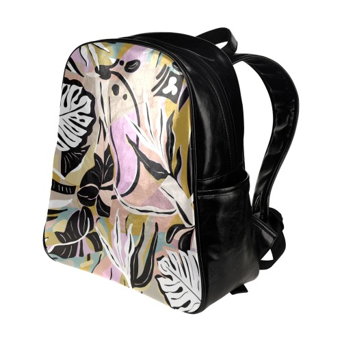 Tropical modern simple graphic Multi-Pockets Backpack (Model 1636)