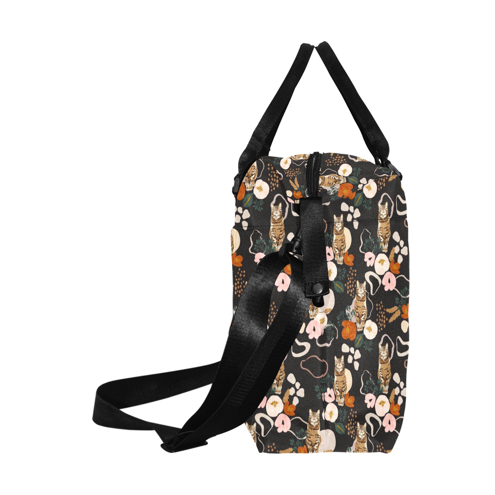 FLOWERY WILD CAT II -02 Large Capacity Duffle Bag (Model 1715)