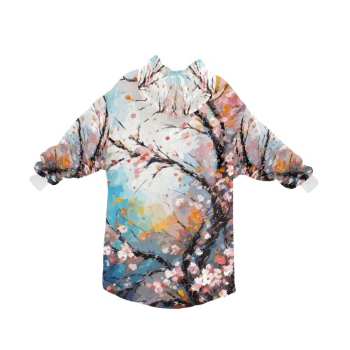 Elegant art of a sakura tree in full bloom. Blanket Hoodie for Women