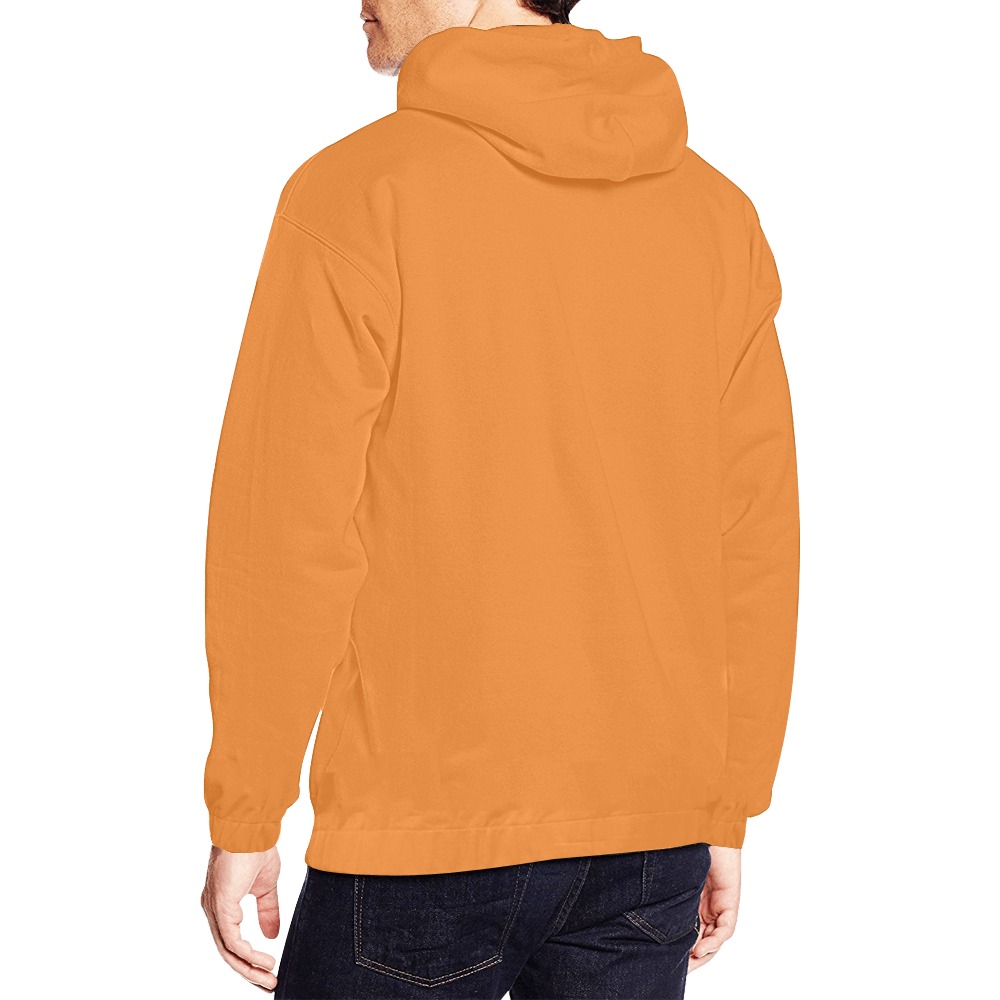 Orange Solid Hoodie Men All Over Print Hoodie for Men (USA Size) (Model H13)