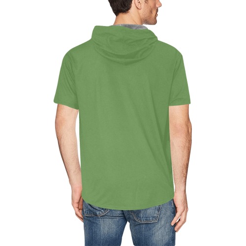 RR FUCK YOU Green All Over Print Short Sleeve Hoodie for Men (Model H32)