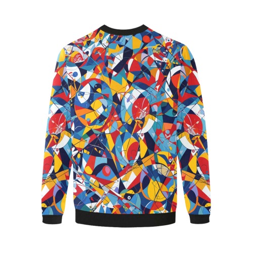 Colorful geometric contemporary abstract art. Men's Oversized Fleece Crew Sweatshirt (Model H18)
