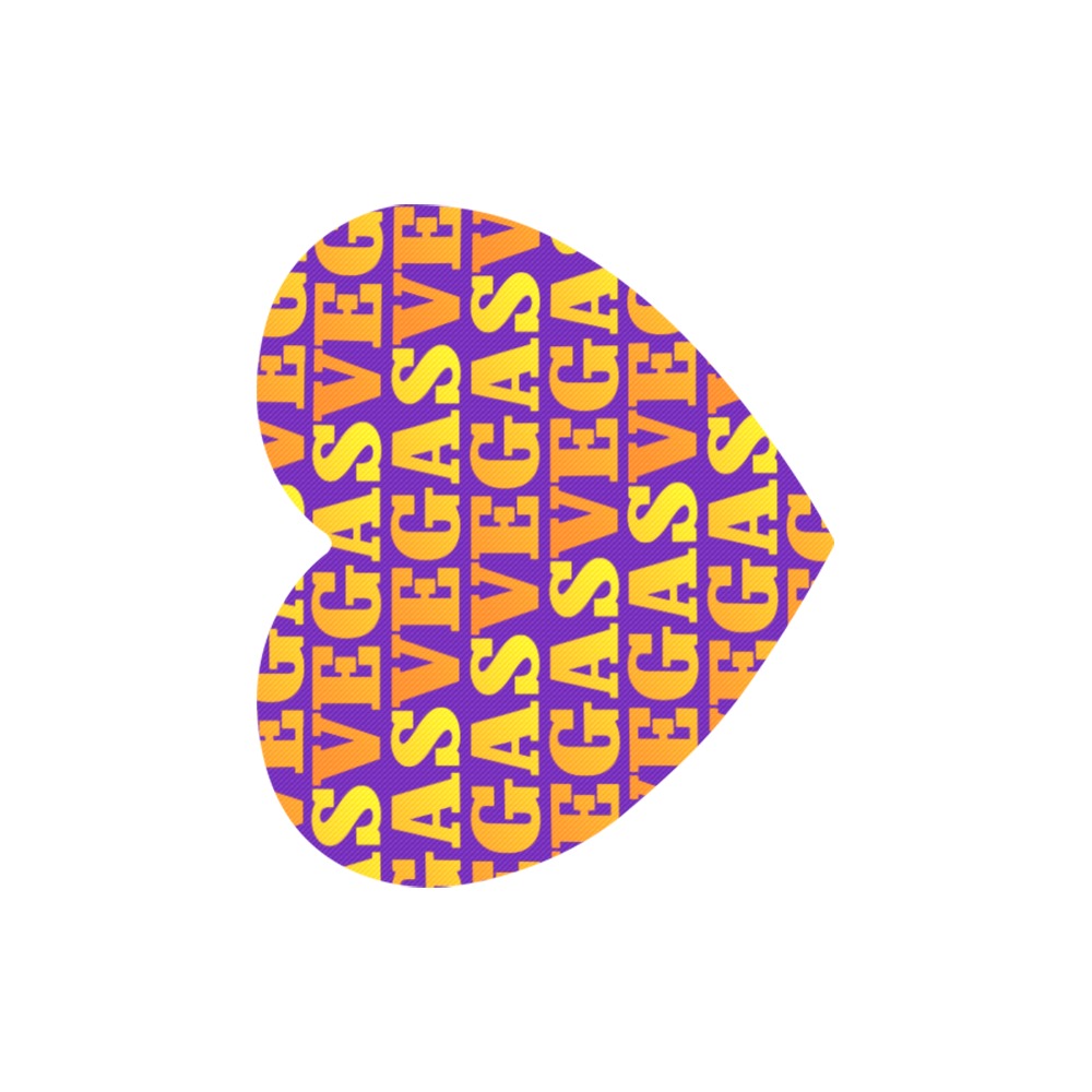 Golden VEGAS Pattern - Purple Heart-shaped Mousepad