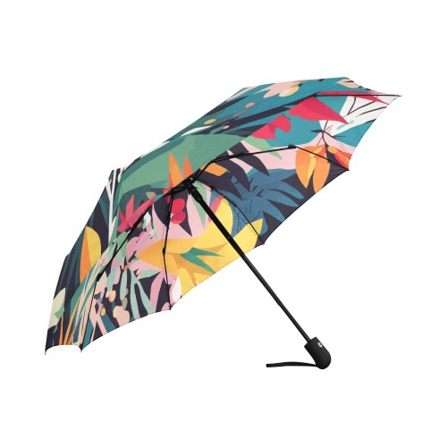 Colorful tropical floral pattern abstract art. Auto-Foldable Umbrella (Model U04)