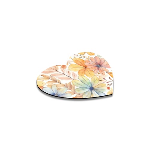 Watercolor Floral 2 Heart Coaster