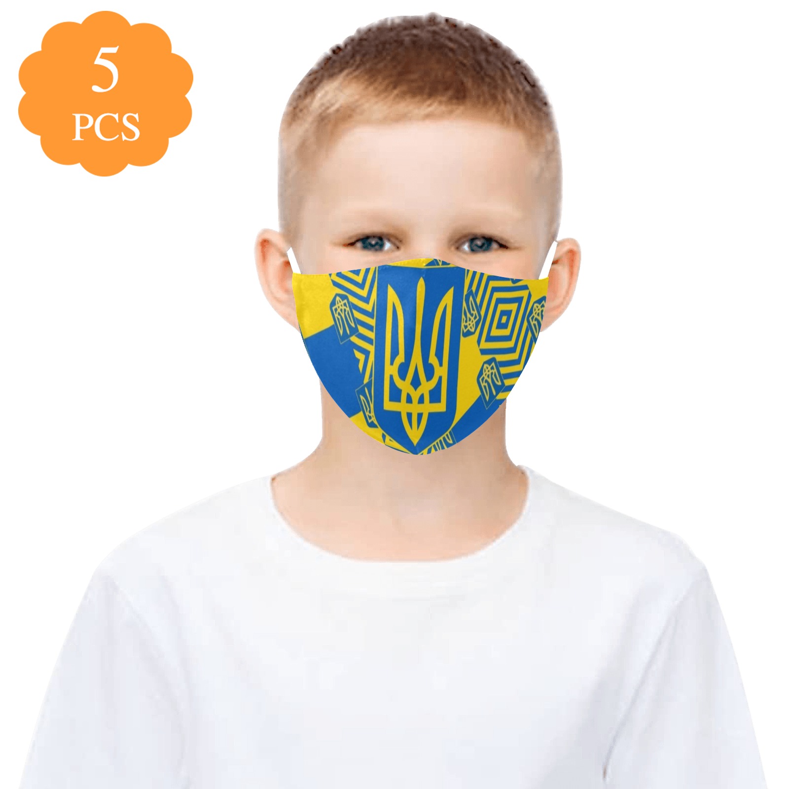 UKRAINE 2 3D Mouth Mask with Drawstring (Pack of 5 & 10 Filters Included) (Model M04)