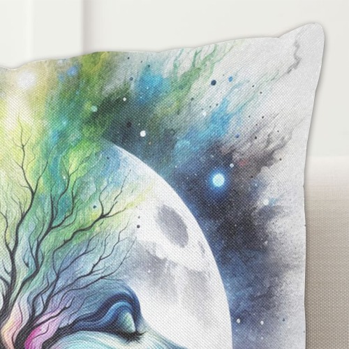 Seasons Of The Moon Linen Zippered Pillowcase 18"x18"(Two Sides)
