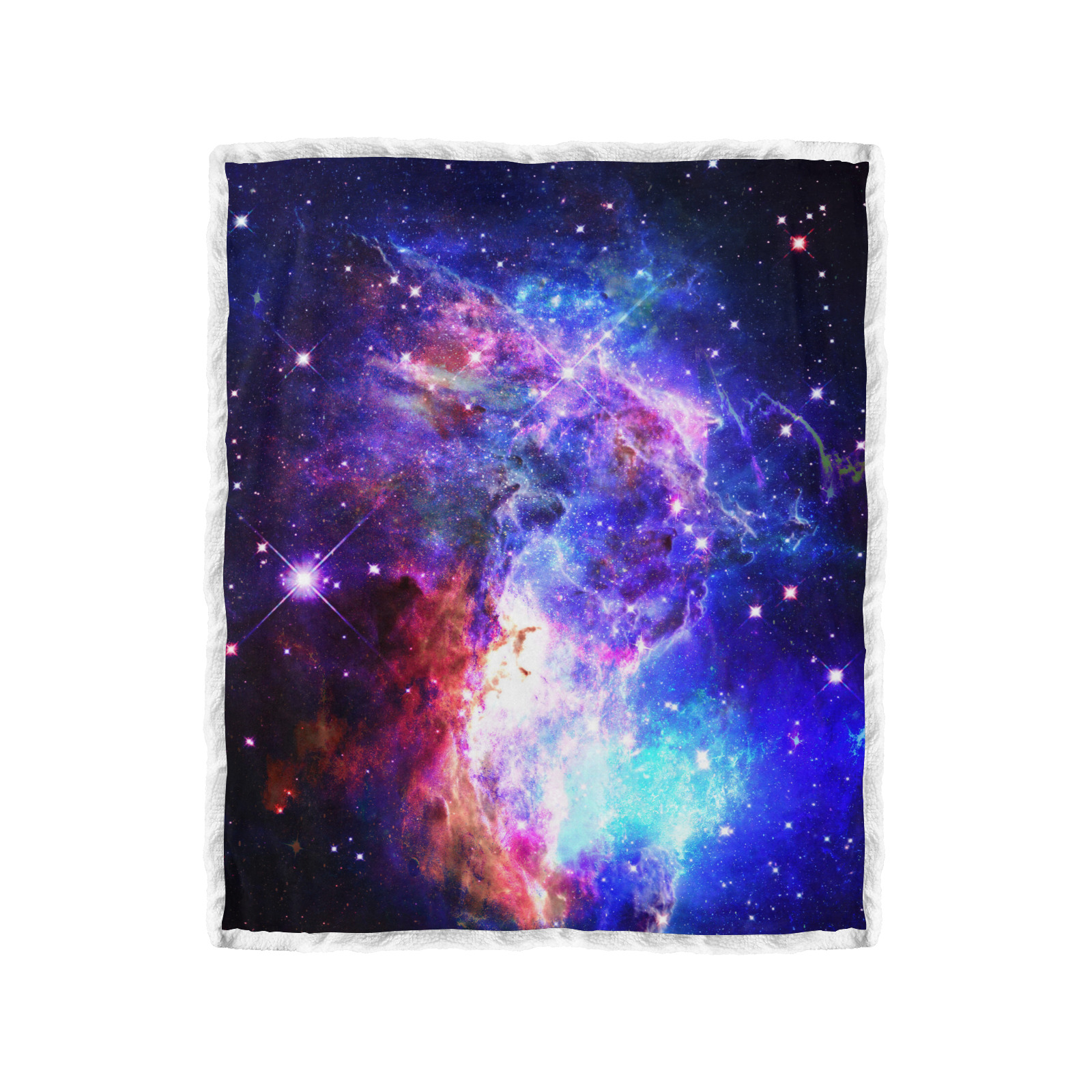 Mystical fantasy deep galaxy space - Interstellar cosmic dust Double Layer Short Plush Blanket 50"x60"
