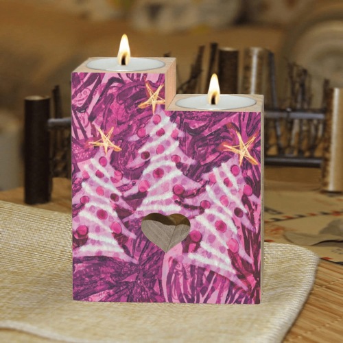 Christmas unique Wooden Candle Holder (Without Candle)