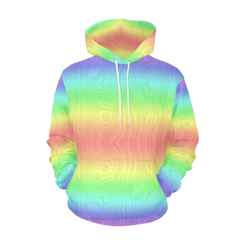 Groovy Pastel Rainbows All Over Print Hoodie for Men (USA Size) (Model H13)