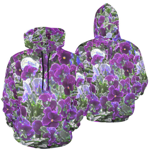Field Of Purple Flowers 8420 All Over Print Hoodie for Men (USA Size) (Model H13)