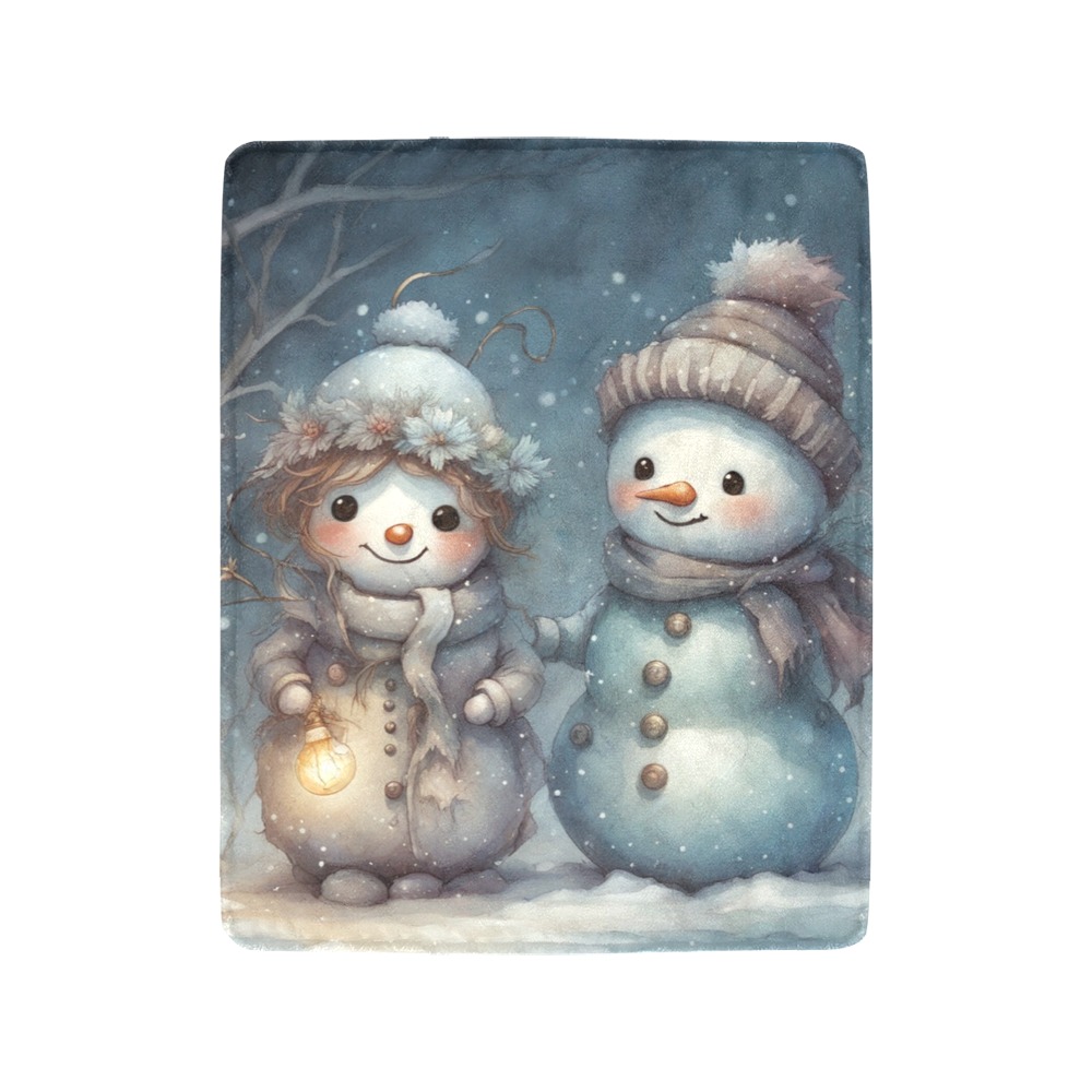 Snowman Couple Ultra-Soft Micro Fleece Blanket 40"x50"