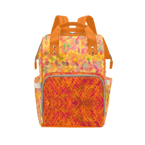 Abstract Fall Multi-Function Diaper Backpack/Diaper Bag (Model 1688)