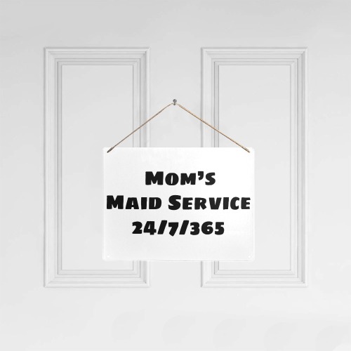 Mom's Maid's Service Metal Tin Sign 16"x12"