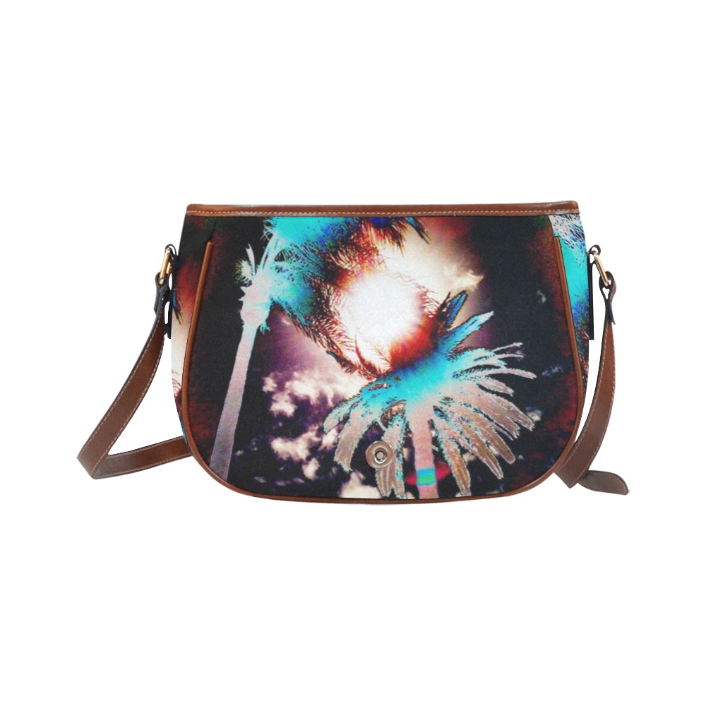 Sunset In Your Palms Saddle Bag/Small (Model 1649) Full Customization