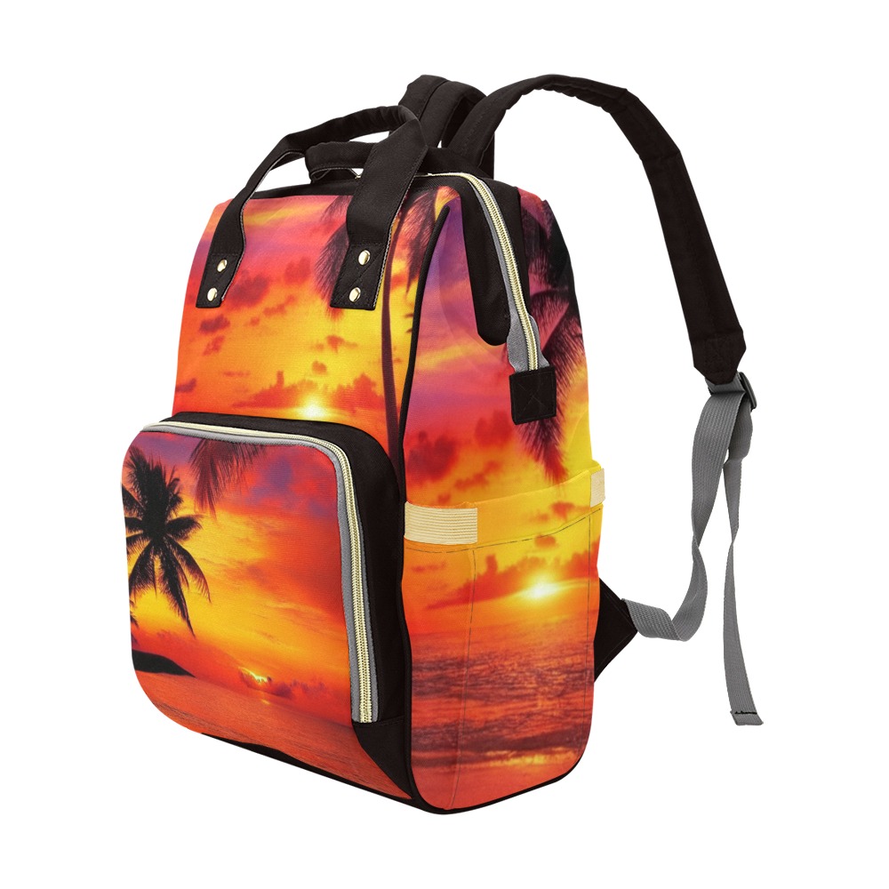 Caribbean sunrise Diaper Bag Multi-Function Diaper Backpack/Diaper Bag (Model 1688)
