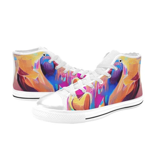 love_TradingCard Women's Classic High Top Canvas Shoes (Model 017)