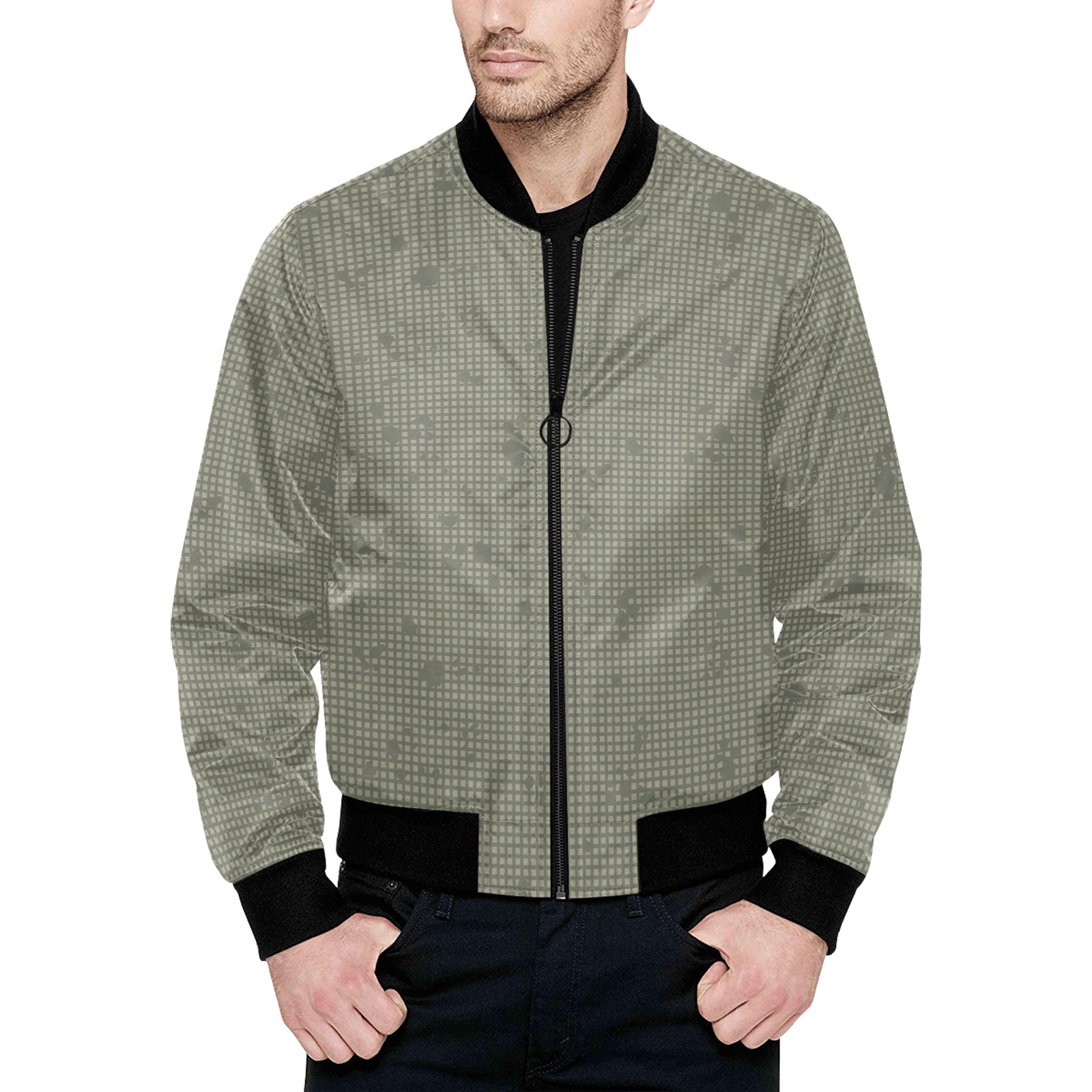desert-night-ops-Camouflage All Over Print Quilted Bomber Jacket for Men (Model H33)