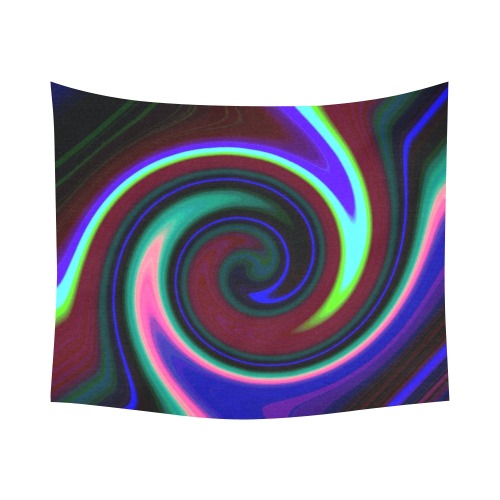 Swirl Retro Neon Cotton Linen Wall Tapestry 60"x 51"
