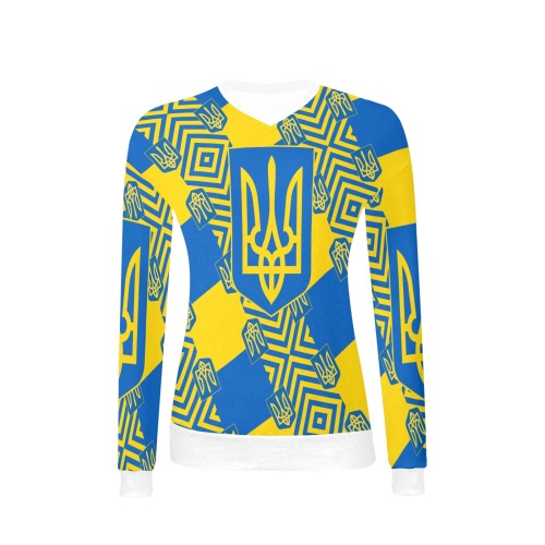UKRAINE 2 Women's All Over Print V-Neck Sweater (Model H48)