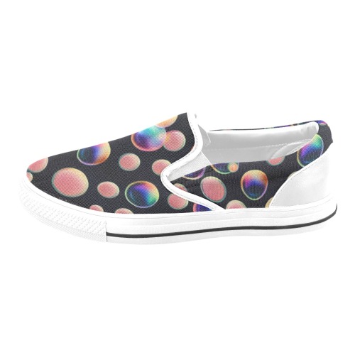 bubbles pattern 1 w Slip-on Canvas Shoes for Kid (Model 019)