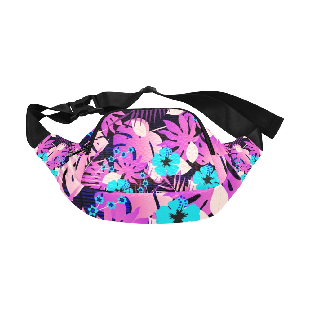 GROOVY FUNK THING FLORAL PURPLE Fanny Pack/Small (Model 1677)
