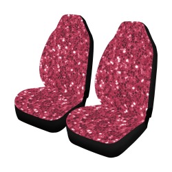 Magenta dark pink red faux sparkles glitter Car Seat Covers (Set of 2)