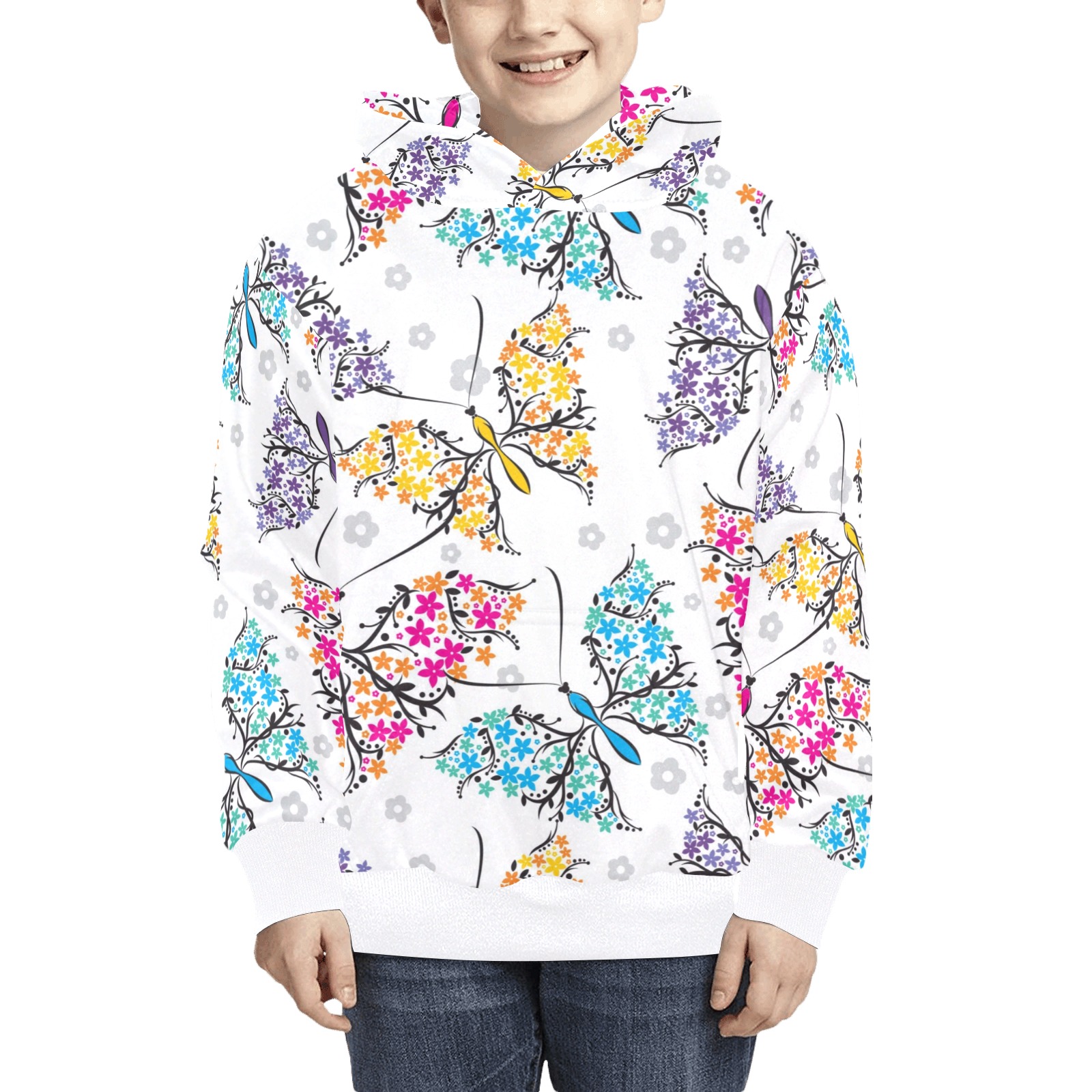 Colorful Butterfly kids hoodie Kids' All Over Print Hoodie (Model H38)