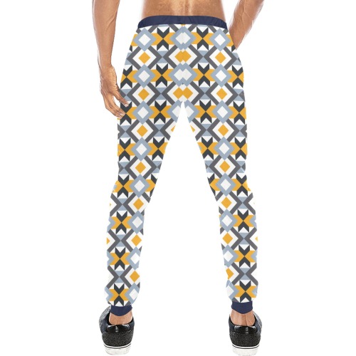 Retro Angles Abstract Geometric Pattern Men's All Over Print Sweatpants (Model L11)