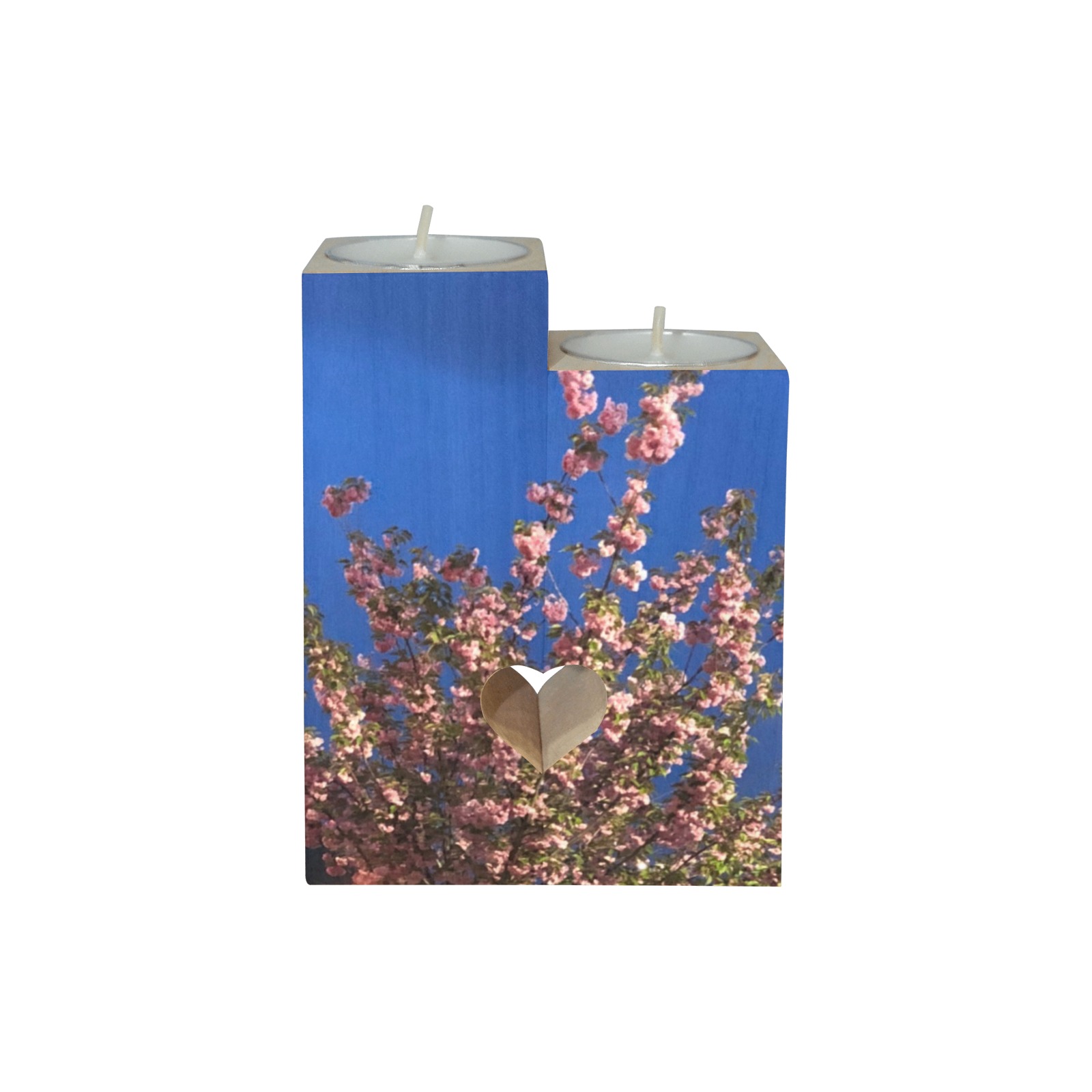 Cherry Tree Collection Wooden Candle Holder (Without Candle)