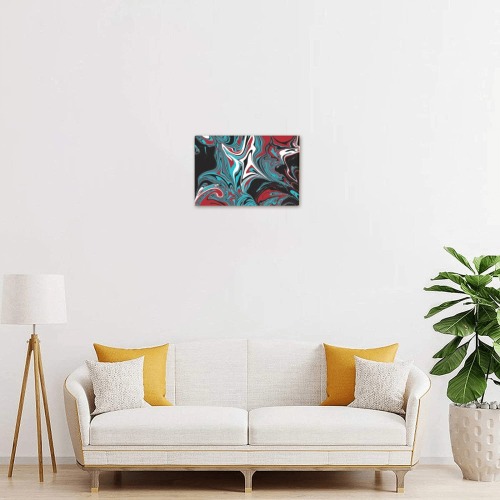 Dark Wave of Colors Frame Canvas Print 6"x4"