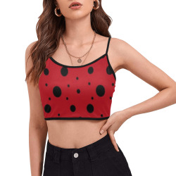 LADY BUG Women's Spaghetti Strap Crop Top (Model T67)