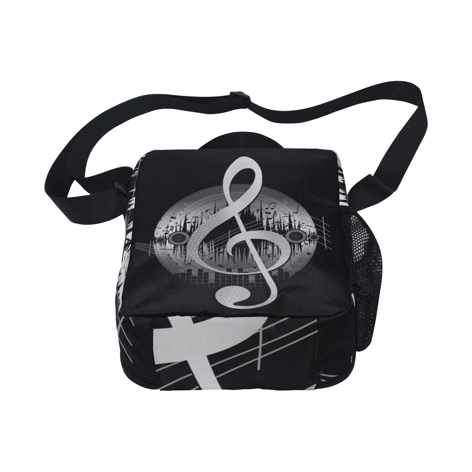 Delightful Tune - Silver All Over Print Crossbody Lunch Bag for Kids (Model 1722)