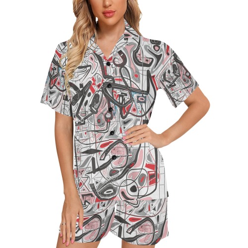 Model 2 Women's V-Neck Short Pajama Set