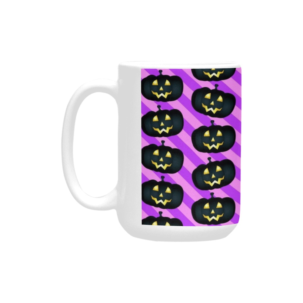 Pumpkins on Purple Custom Ceramic Mug (15OZ)