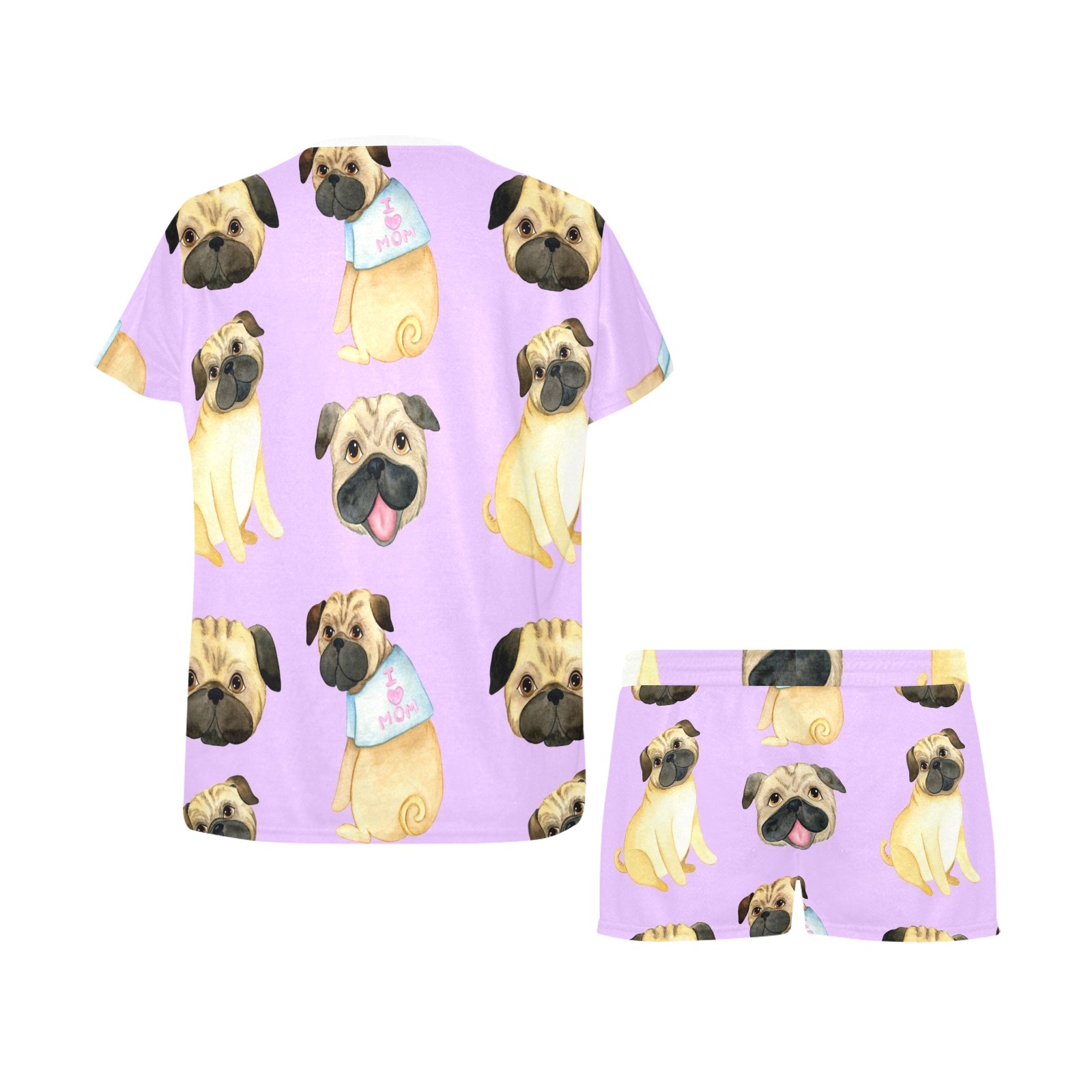 Sweet Pugs Women's Short Pajama Set