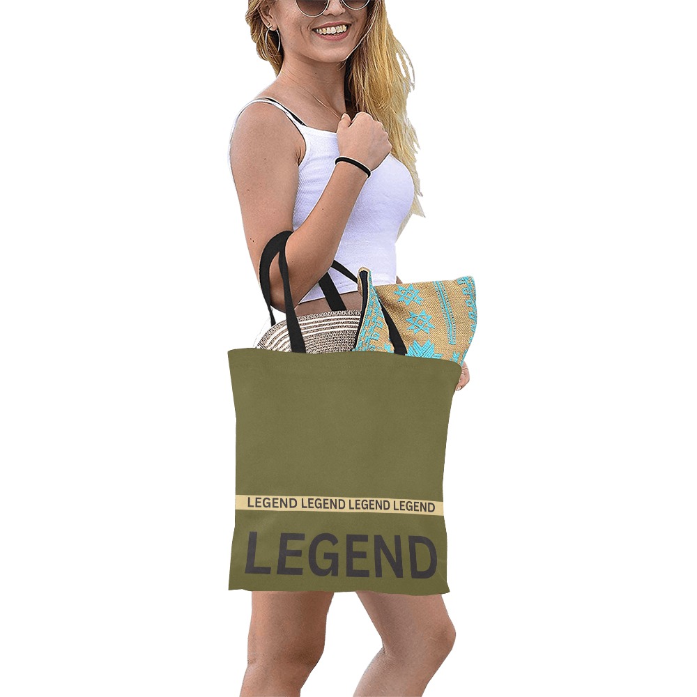 Legend Green Tote All Over Print Canvas Tote Bag/Small (Model 1697)