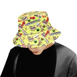 Las Vegas Icons Gamblers Delight / Yellow All Over Print Bucket Hat for Men