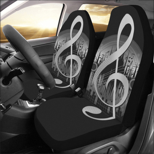 Delightful Tune - Silver Car Seat Covers (Set of 2)
