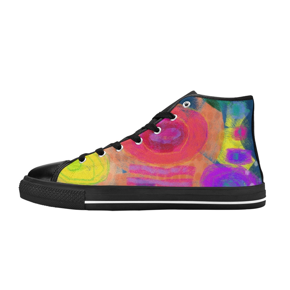 Colorful Abstract Art for Your Feet Women's Classic High Top Canvas Shoes (Model 017)